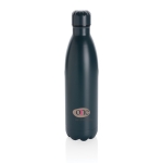 Grote stalen fles met thermosfunctie 750ml Lifestyle Premium kleur donkerblauw weergave met logo