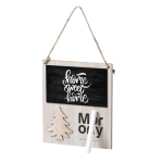 Kerstornament met schrijfbord en magneet Magnet Chalk kleur licht hout derde weergave