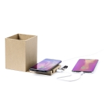 Multifunctionele pen met telefoonhouder en oplader Cardboard kleur lichtbruin zesde weergave