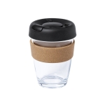 Borosilicaatglas koffiebekers bedrukken 350ml Takeaway Natural Cork kleur bruin eerste weergave