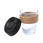 Borosilicaatglas koffiebekers bedrukken 350ml Takeaway Natural Cork kleur bruin derde weergave