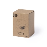 Borosilicaatglas koffiebekers bedrukken 350ml Takeaway Natural Cork kleur bruin zevende weergave