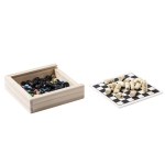 Parcheesi, schaak- en damspel in houten kist Enjoy kleur hout derde weergave