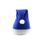 Klassieke kerstmuts met logo in diverse kleuren Santa Colors kleur blauw tweede weergave