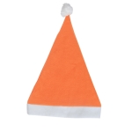 Klassieke kerstmuts met logo in diverse kleuren Santa Colors kleur oranje