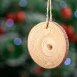 Houten kerstversiering om op te hangen Rustic kleur hout tweede weergave