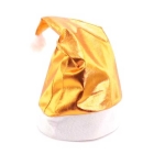 Polyester kerstmuts bedrukken met metallic afwerking Santa Shiny kleur goud zesde weergave