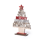 Houten kerstboom met boodschap Message Xmas kleur meerkleurig tweede weergave