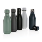 Zeer kleine stalen thermosfles met logo 260ml Lifestyle Premium Mini kleur groen weergave algemeen