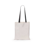 Katoenen tas met lange gekleurde hengsels 100 g/m2 Cotton Colour kleur zwart