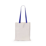 Katoenen tas met lange gekleurde hengsels 100 g/m2 Cotton Colour kleur blauw