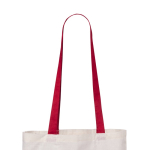 Katoenen tas met lange gekleurde hengsels 100 g/m2 Cotton Colour kleur rood derde weergave