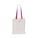 Katoenen tas met lange gekleurde hengsels 100 g/m2 Cotton Colour kleur rood