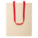 Katoenen tas met lange gekleurde hengsels 100 g/m2 Cotton Colour kleur rood  negende weergave