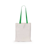 Katoenen tas met lange gekleurde hengsels 100 g/m2 Cotton Colour kleur groen