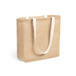 Duurzame jute tas met katoenen handvatten 250 g/m2 Jute ExtraPlus kleur naturel tweede weergave