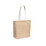 Duurzame jute tas met katoenen handvatten 250 g/m2 Jute ExtraPlus kleur naturel derde weergave