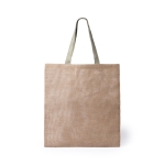 Bedrukte jute tas met gekleurde handvatten Jute Grocery kleur naturel  negende weergave