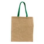 Bedrukte jute tas met gekleurde handvatten Jute Grocery