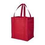 Gepersonaliseerde non woven stoffen tassen met logo 80 g/m2 Liberty kleur rood tweede weergave voorkant