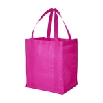 Gepersonaliseerde non woven stoffen tassen met logo 80 g/m2 Liberty kleur fuchsia tweede weergave voorkant