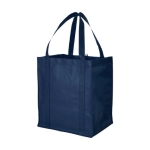 Gepersonaliseerde non woven stoffen tassen met logo 80 g/m2 Liberty kleur donkerblauw tweede weergave voorkant