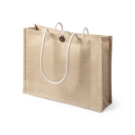 Gelamineerde jute tas lange handvatten bestendig 10 kg 320 g/m2 Jute Cute kleur beige tweede weergave