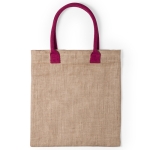 Jute tassen met katoenen handvatten in felle kleuren Jute Colorhand kleur fuchsia