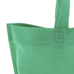 Non woven tas met korte gekleurde handvatten 80 g/m2 Bazaar Short kleur groen derde weergave