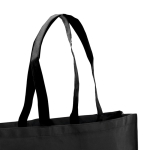 Non woven tas in felle kleur bestendig 9kg 100 g/m2 Black Handle kleur zwart vijfde weergave