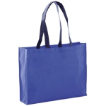 Non woven tas in felle kleur bestendig 9kg 100 g/m2 Black Handle kleur blauw