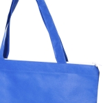 Gekleurde non woven tas met rits 90 g/m2 Zipper Colors kleur blauw tweede weergave