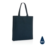 Versterkte tas bedrukken van gerecycled katoen 145 g/m2 Waterless kleur marineblauw