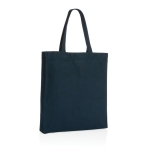 Versterkte tas bedrukken van gerecycled katoen 145 g/m2 Waterless kleur marineblauw derde weergave