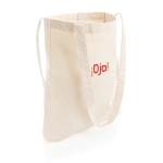 Gerecyclede tas met lange handvatten 330 g/m2 Waterless Strong kleur naturel weergave met logo