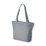 Canvas tas met compartimenten en ritssluiting Zipper Infinity kleur grijs tweede weergave voorkant