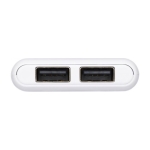 Powerbanks met logo met twee poorten 5.000 mAh USB Hero kleur wit weergave detail 1