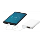 Powerbanks met logo met twee poorten 5.000 mAh USB Hero kleur wit derde weergave