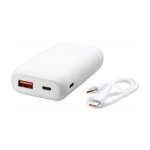 Compacte zakelijke snelladende powerbank 10.000 mAh Hero Pro kleur wit tweede weergave