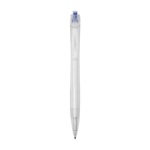 Gerecyclede eco pen met logo en blauwe inkt Marksman® Honhua kleur koningsblauw