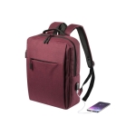 Vierkante Executive-rugzak voor 15'' laptop met USB Activewear kleur rood  negende weergave