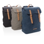 Hoge kwaliteit canvas rugzak voor 15,6'' laptop Casual kleur zwart weergave algemeen