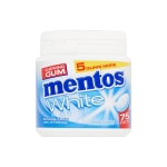 Mentos Gum met personaliseerbaar potje White Soft Mint kleur wit