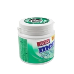 Mentos suikervrije snoeppot relatiegeschenk met logo Wit Mint Groen kleur wit