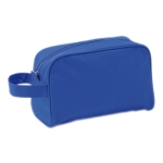 Duurzame polyester toilettas met felgekleurd handvat Handle kleur blauw