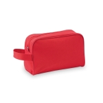 Duurzame polyester toilettas met felgekleurd handvat Handle kleur rood  negende weergave