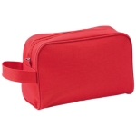 Duurzame polyester toilettas met felgekleurd handvat Handle kleur rood