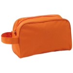 Duurzame polyester toilettas met felgekleurd handvat Handle kleur oranje