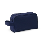 Duurzame polyester toilettas met felgekleurd handvat Handle kleur marineblauw  negende weergave