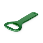 Kleurrijke aluminium flesopener met ophanggat personaliseren kleur groen  negende weergave